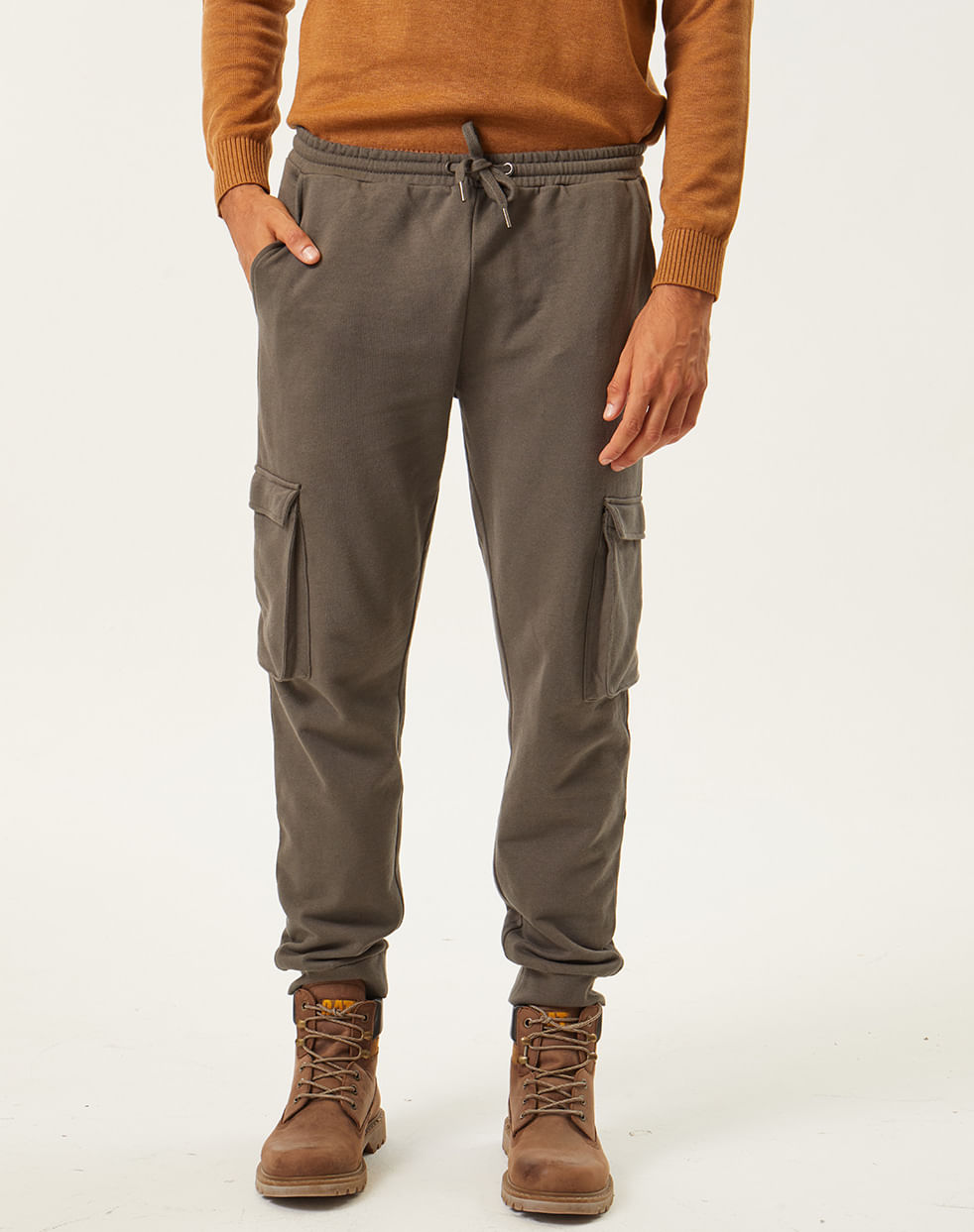Pantalón jogging cargo rústico 100% algodón CAMILLO