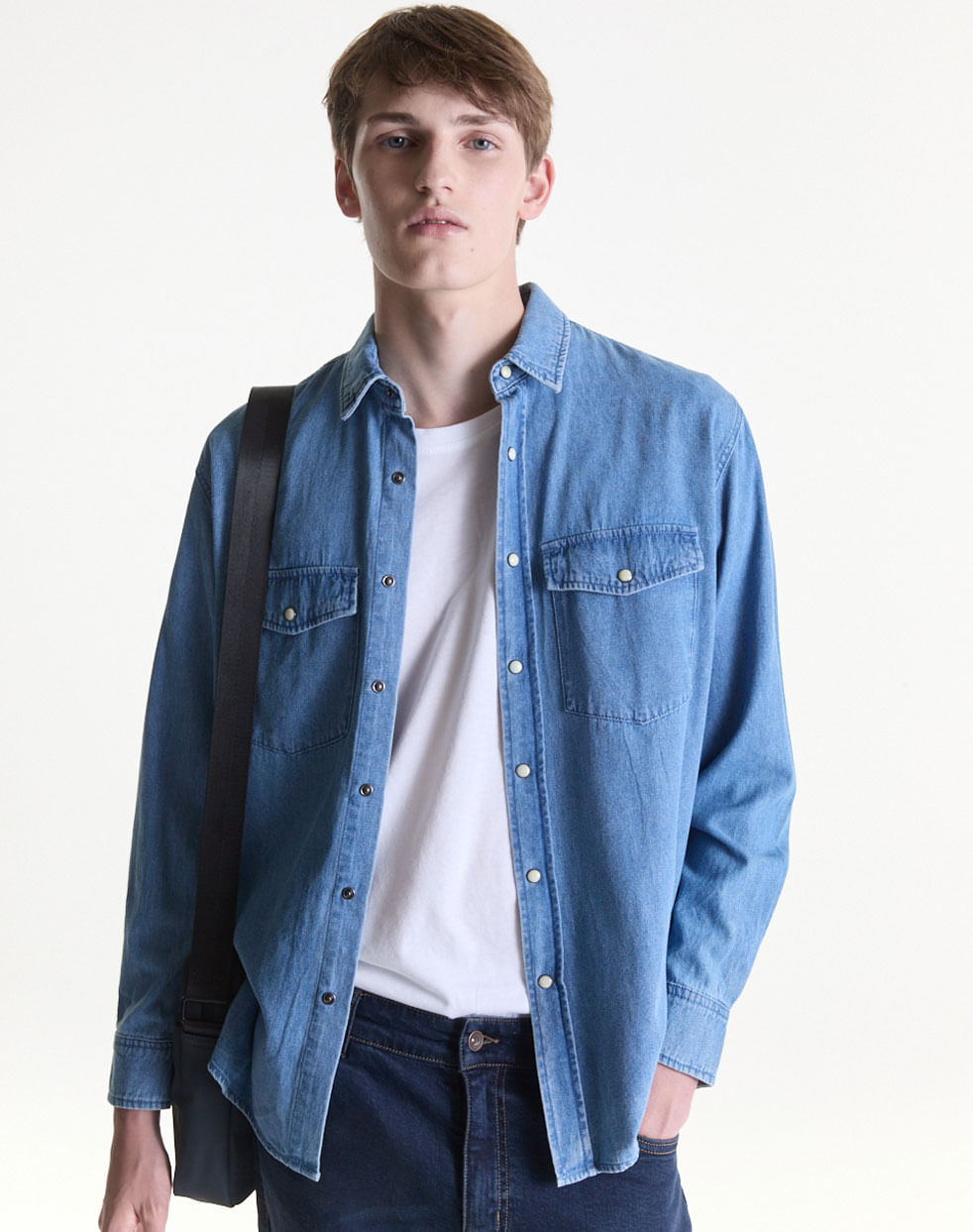 Camisa regular denim 100% algodón HELSINKI