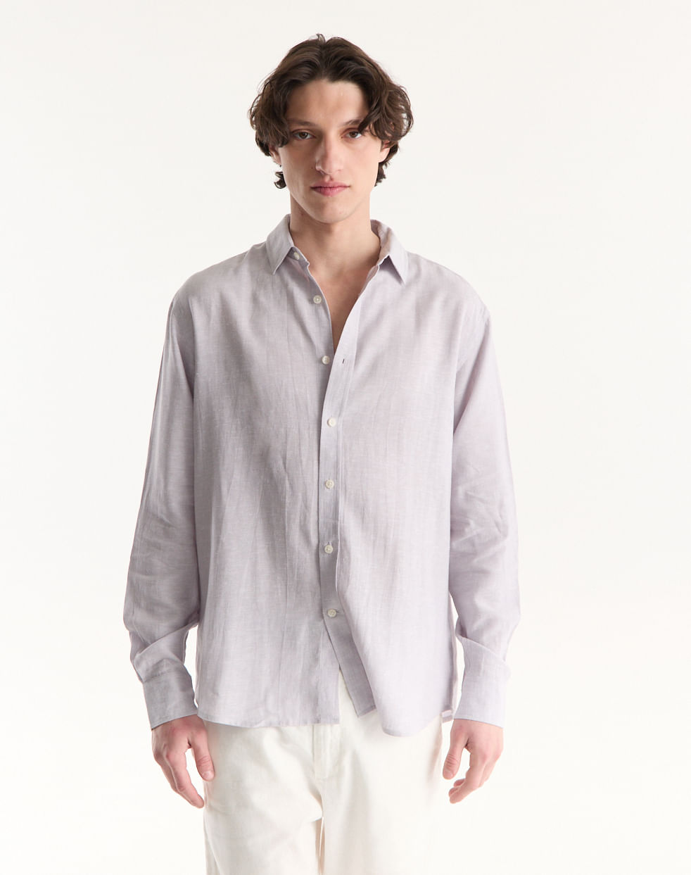 Camisa regular lino HELECHOS