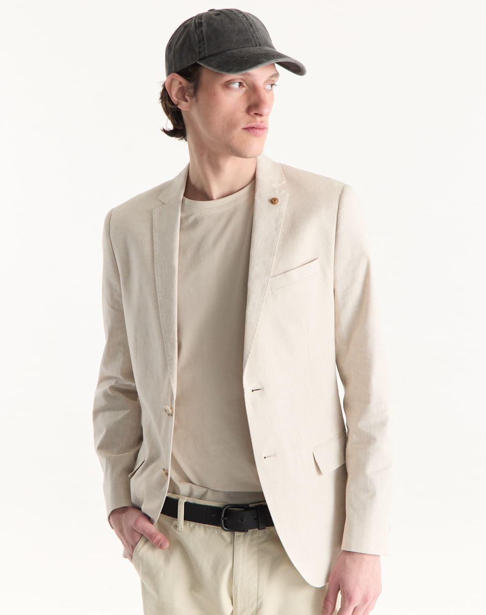 Saco regular lino algodón confort VALENCIA