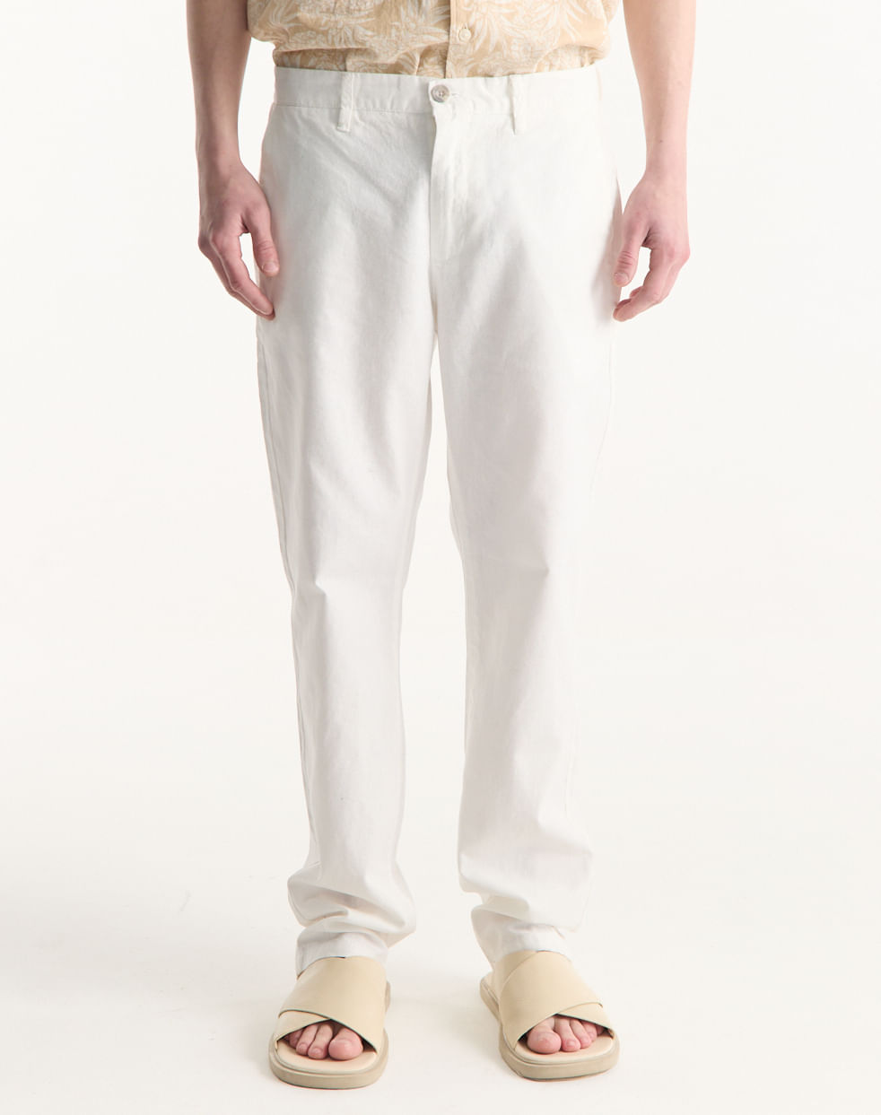 Pantalón chino slim lino algodon JAMES