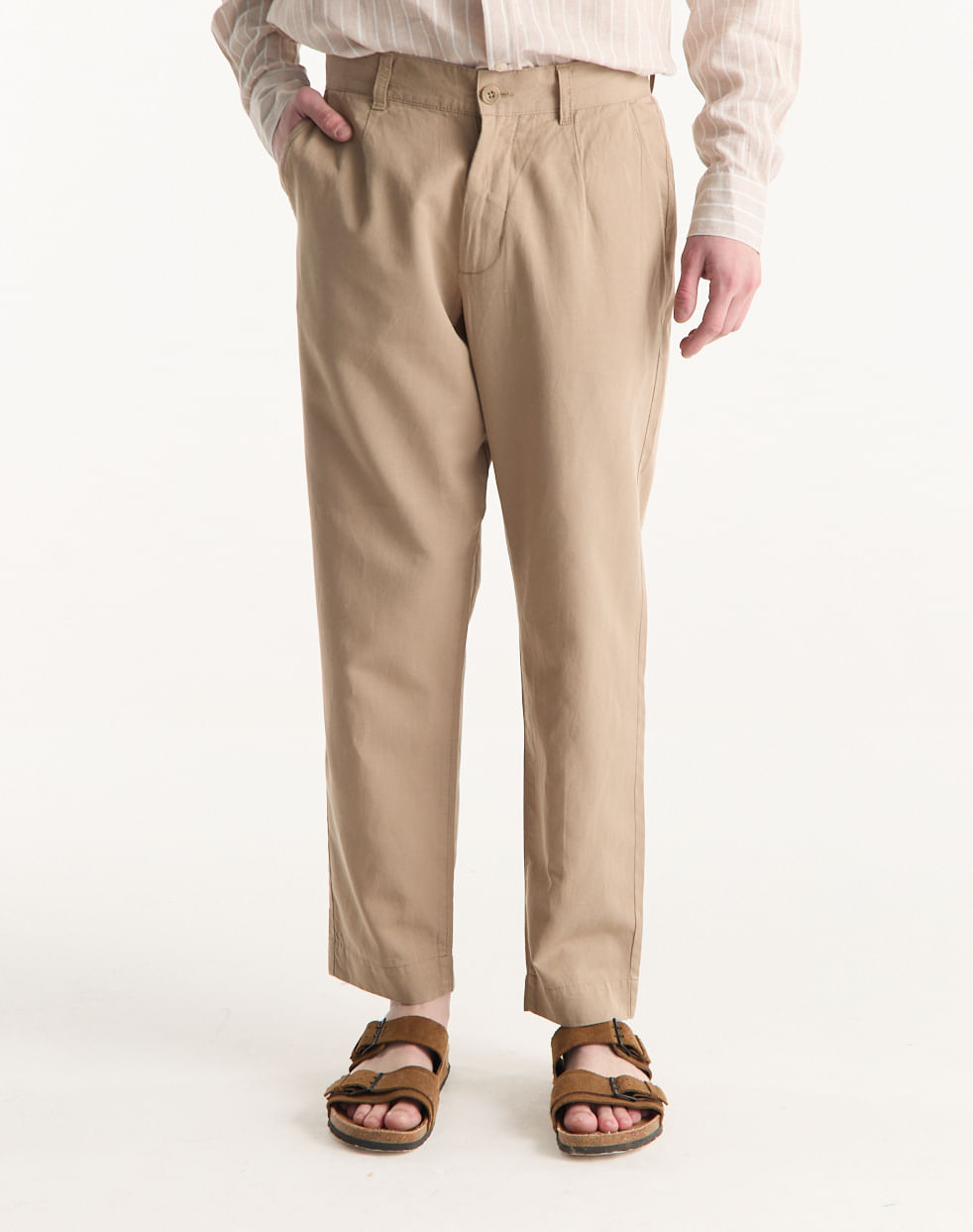 Pantalón chino regular lino SEBASTIAN