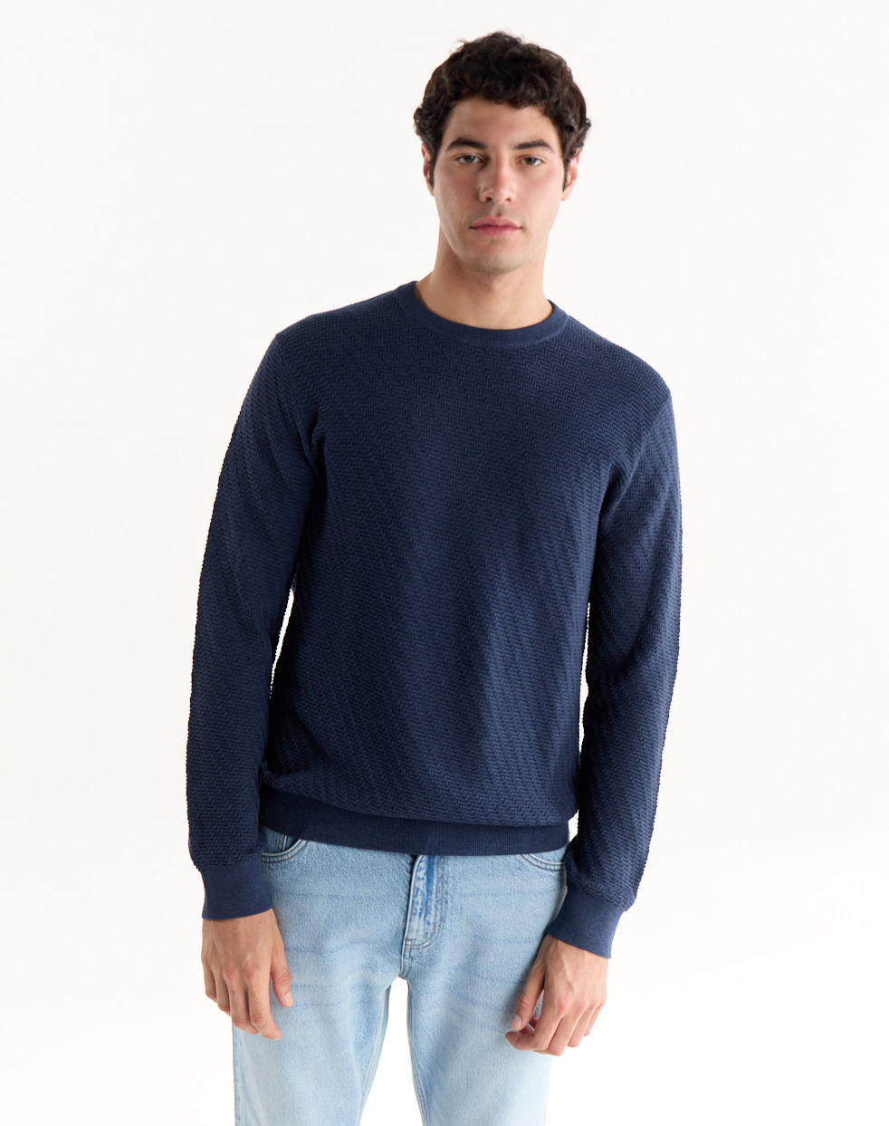 Sweater cuello redondo tramado LUND