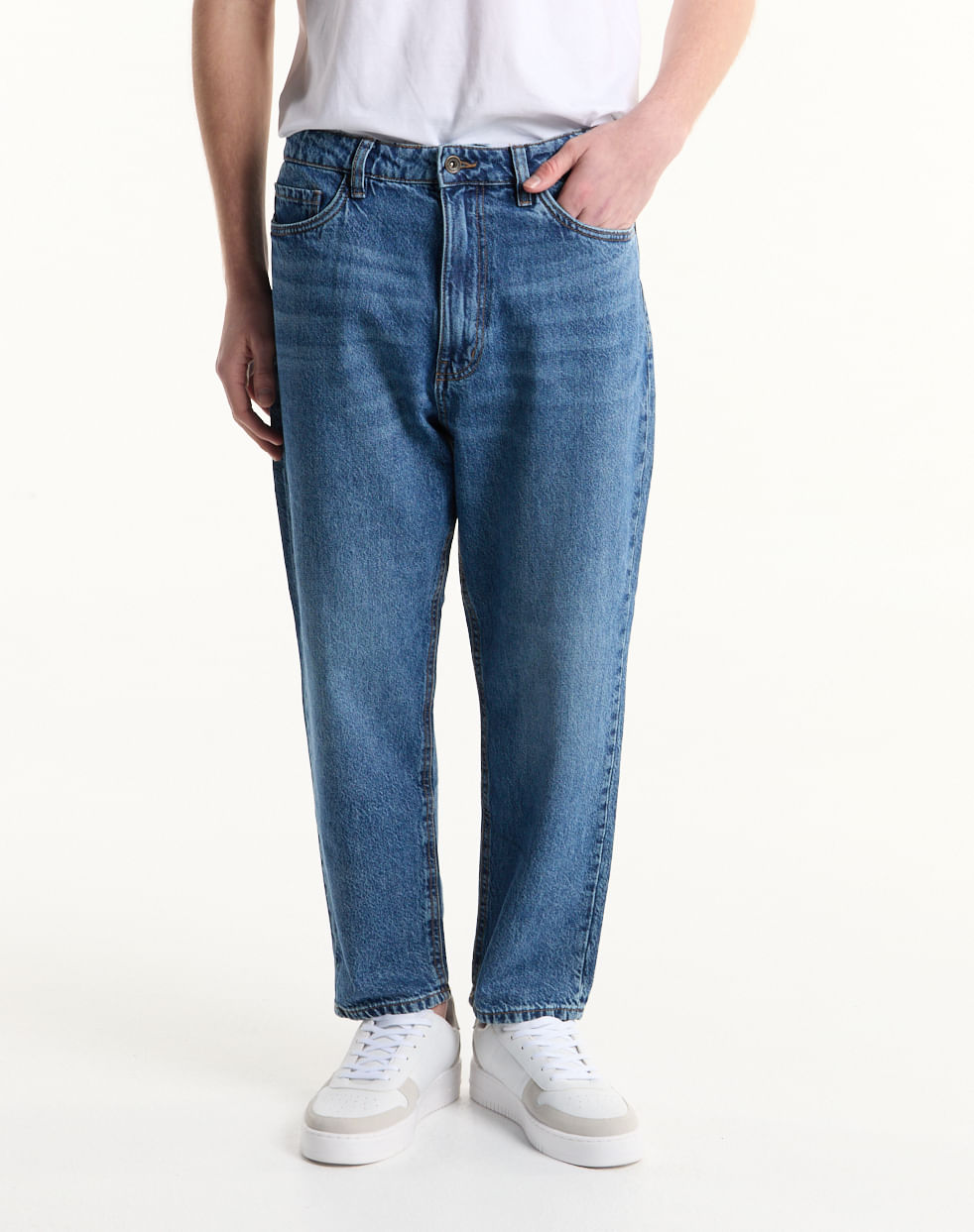 Jean relaxed cropped 100% algodón 273