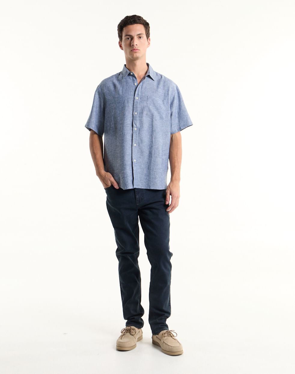 Camisa regular de lino hibiscus — imagen 4