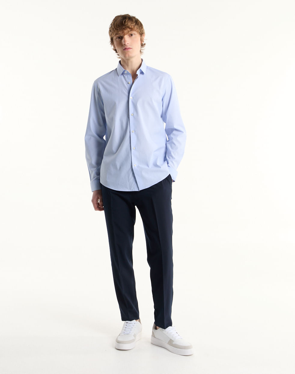 Camisa vestir slim 100% algodón LEO — imagen 4
