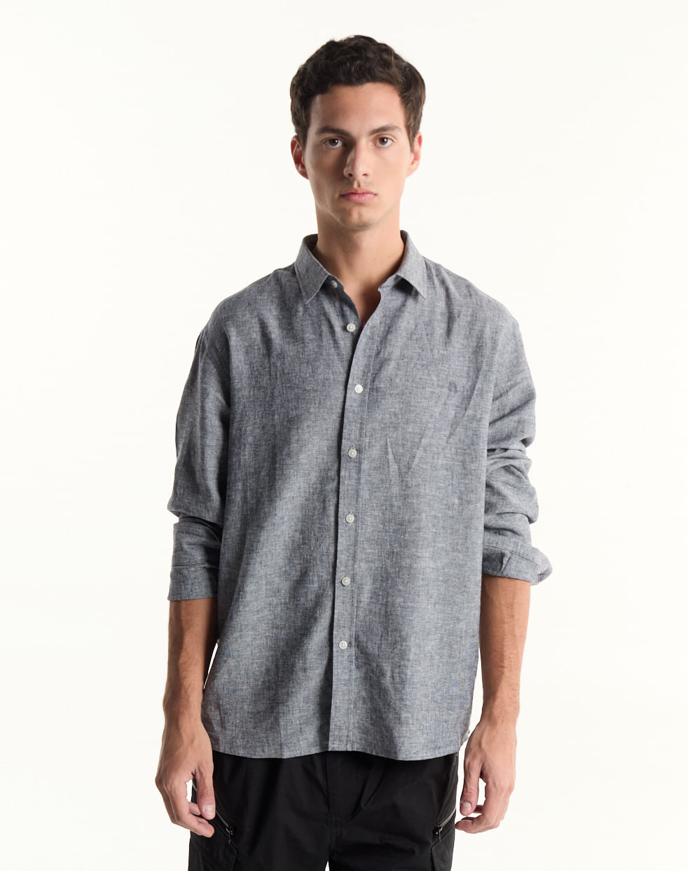 Camisa regular lino HELECHOS