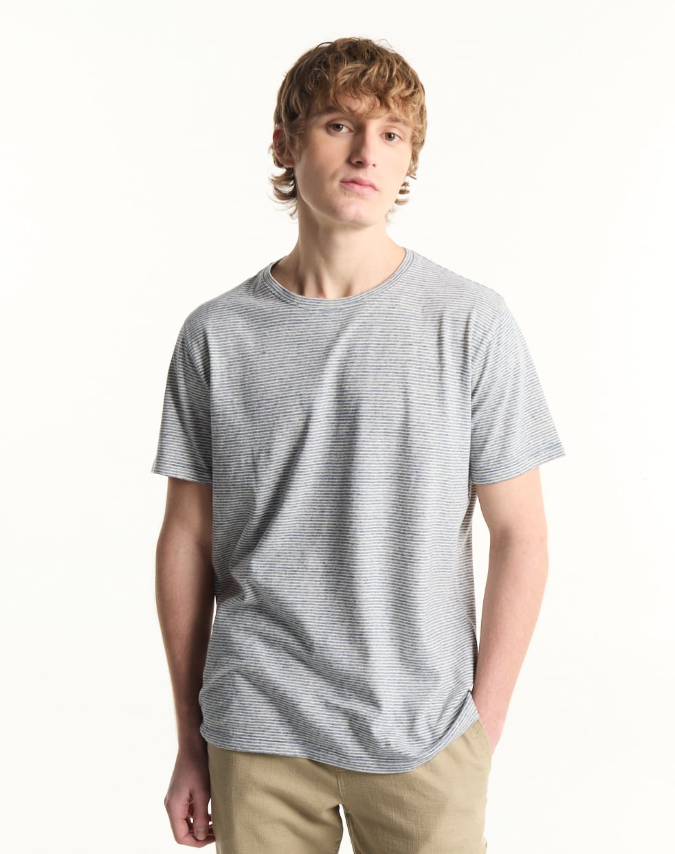 Remera lino algodón HENLEY