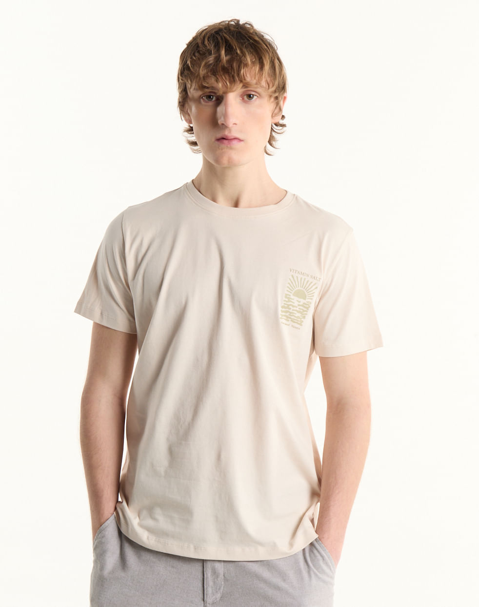 Remera estampada 100% algodón