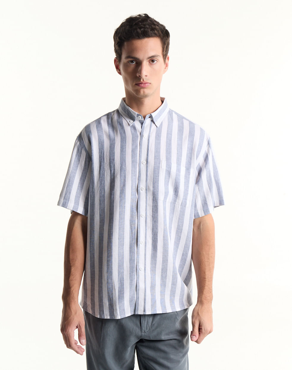 Camisa regular lino MIYACO
