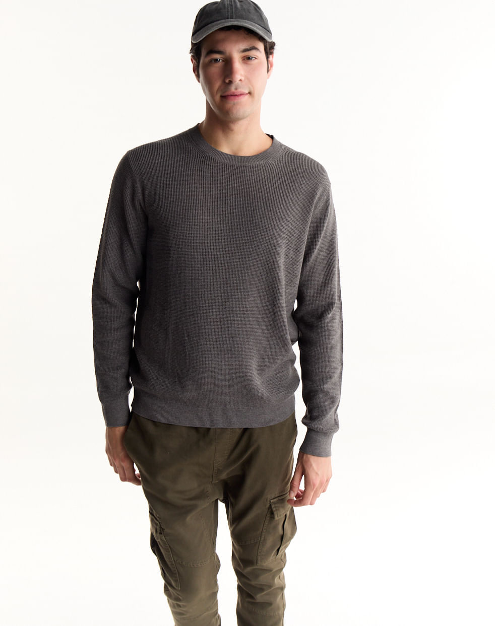 Sweater tramado escote redondo DRESDE
