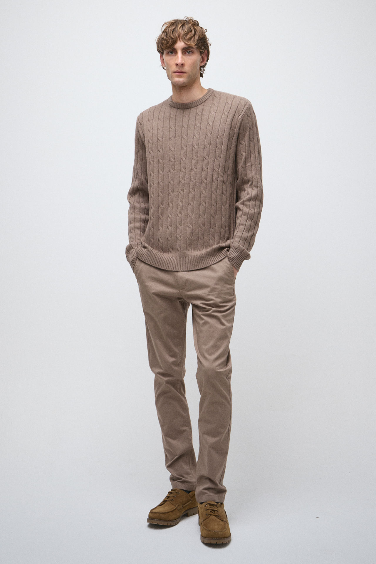 Sweater cuello redondo tramado