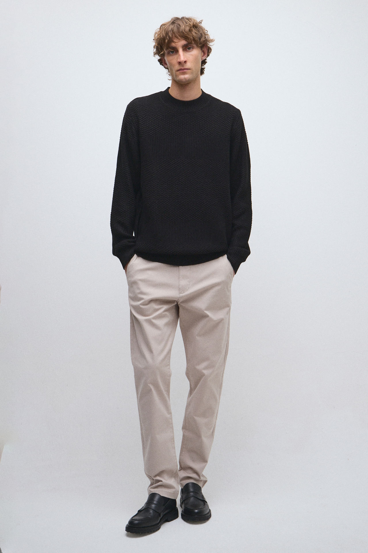Sweater cuello redondo tramado