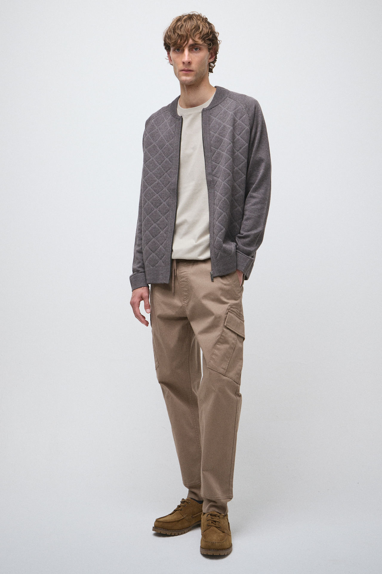 Campera tejida tramada