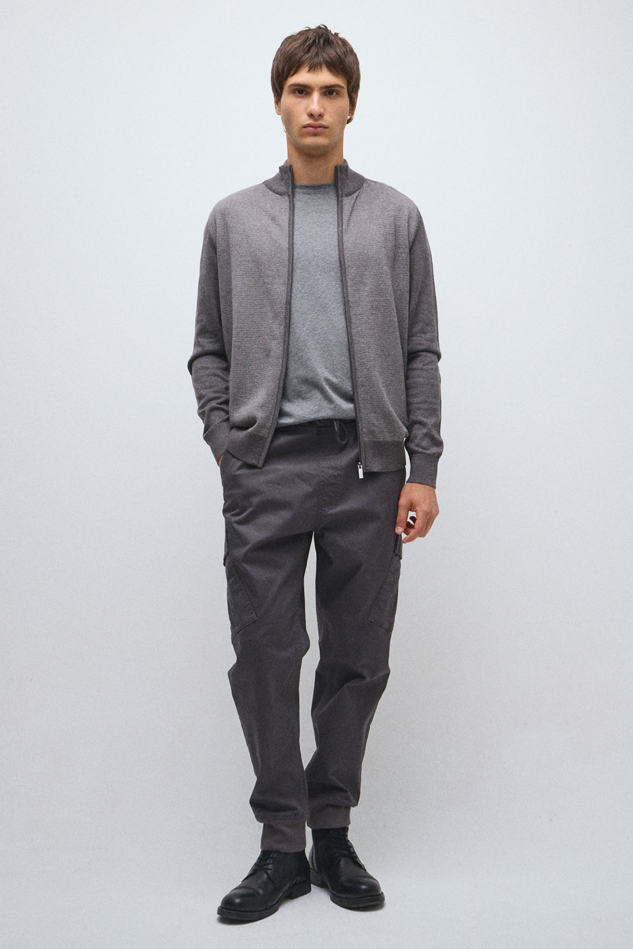 Campera tejida tramada