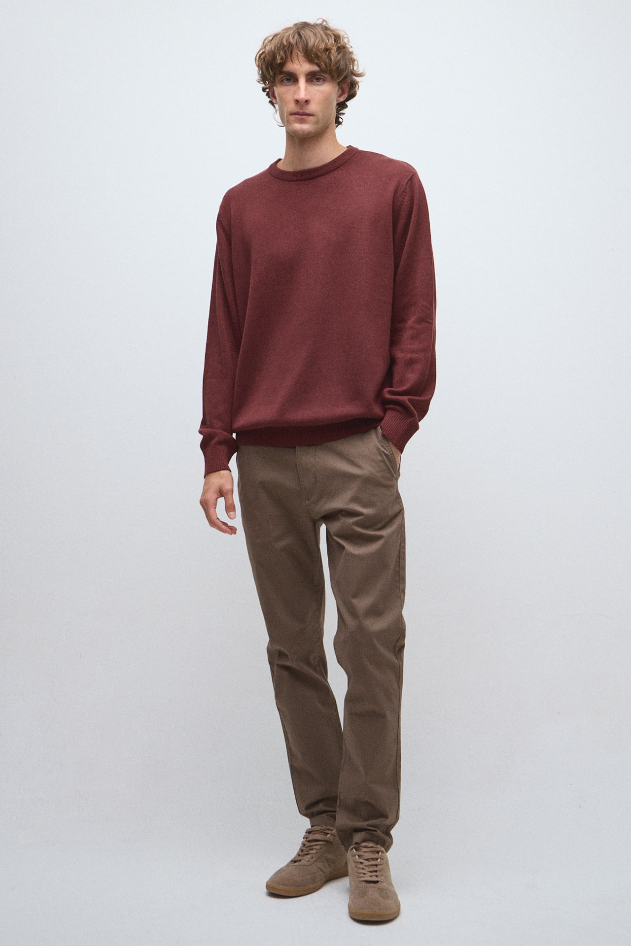 Sweater cuello redondo liso