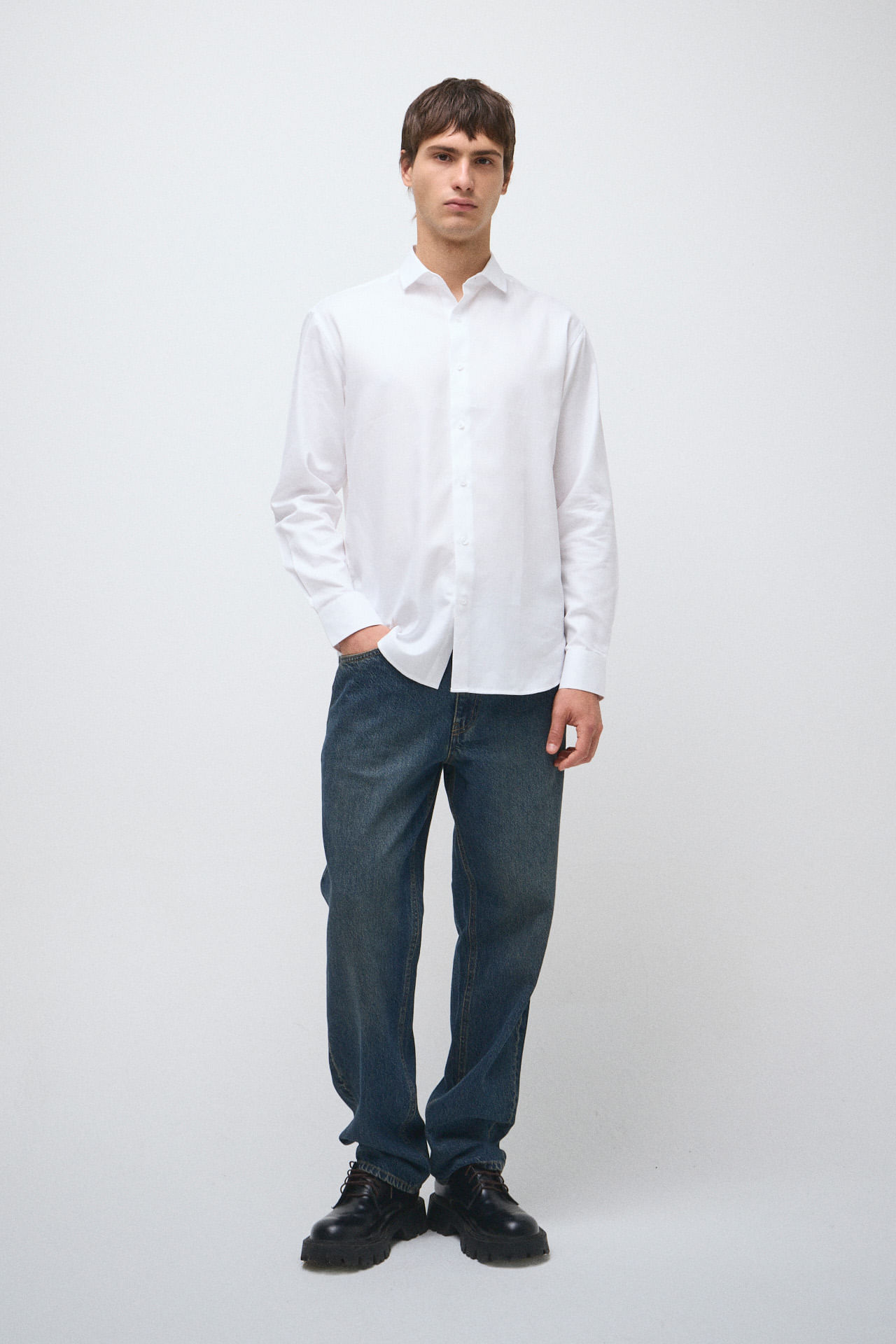 Camisa vestir regular 100% algodón