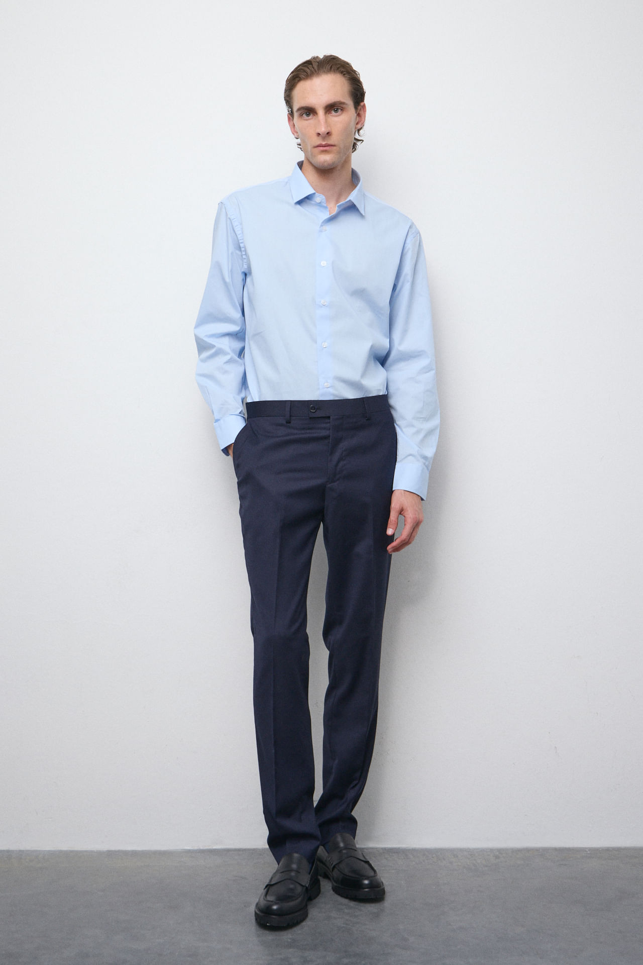 Camisa vestir regular 100% algodón