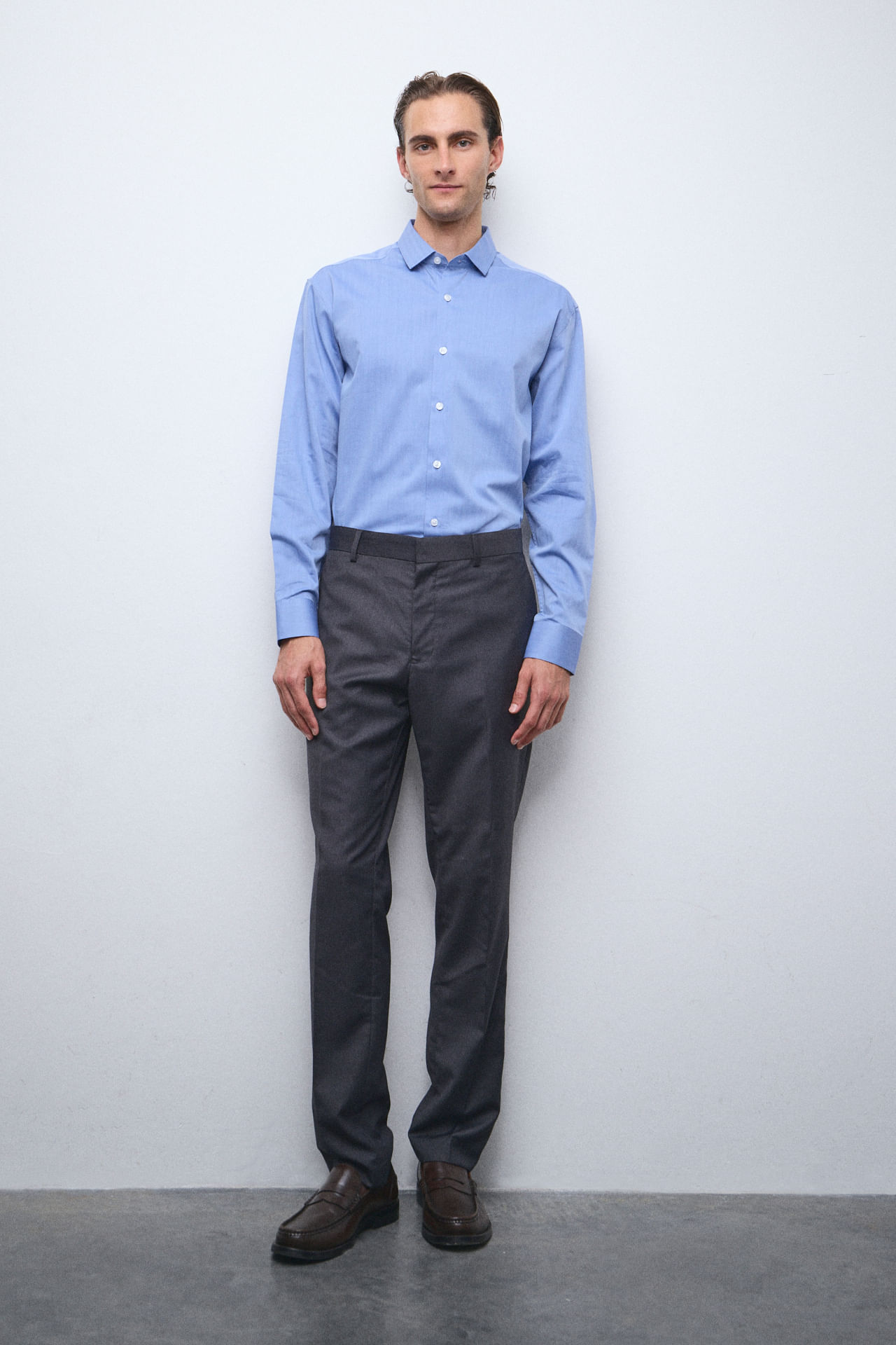 Camisa vestir regular 100% algodón