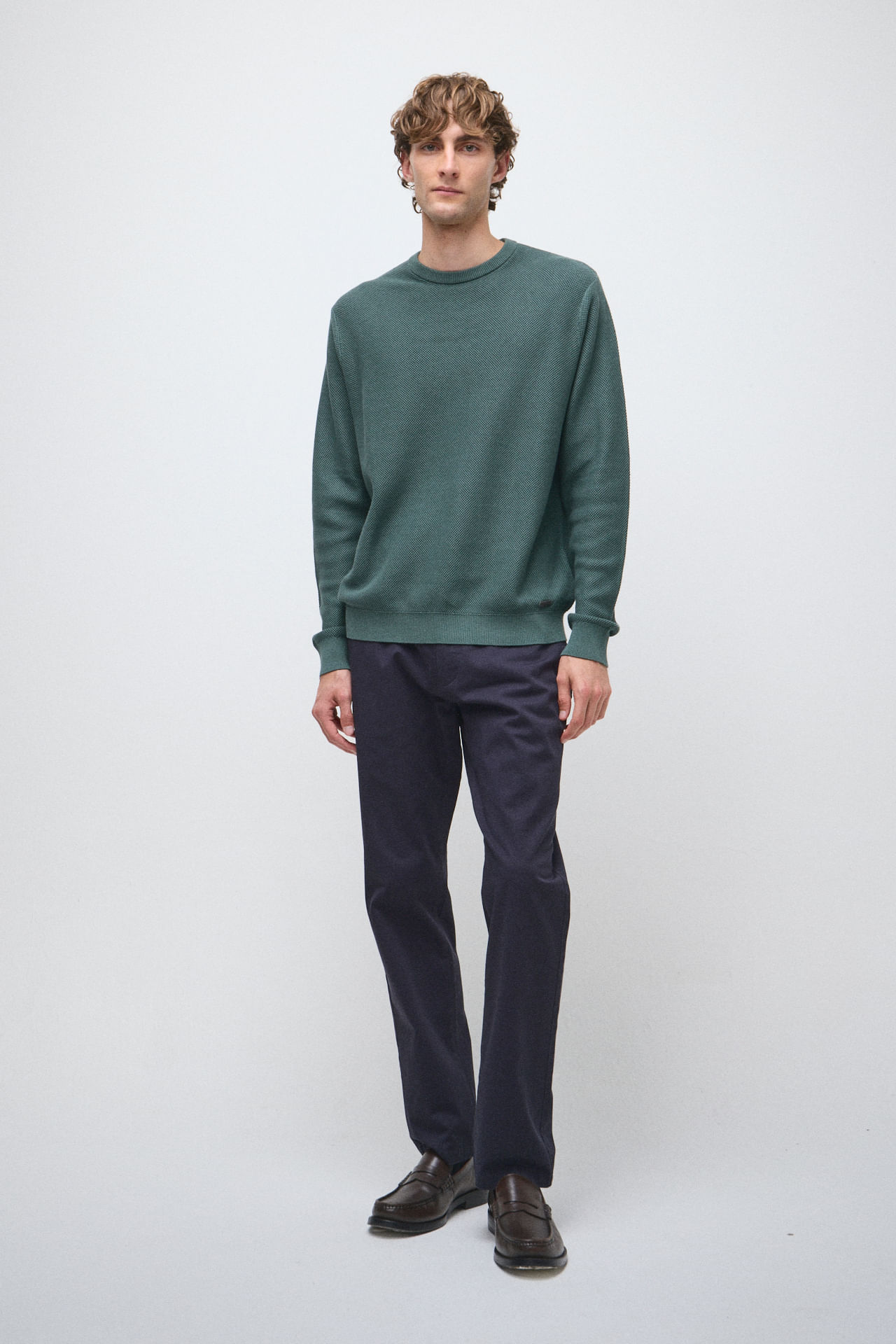 Sweater cuello redondo tramado