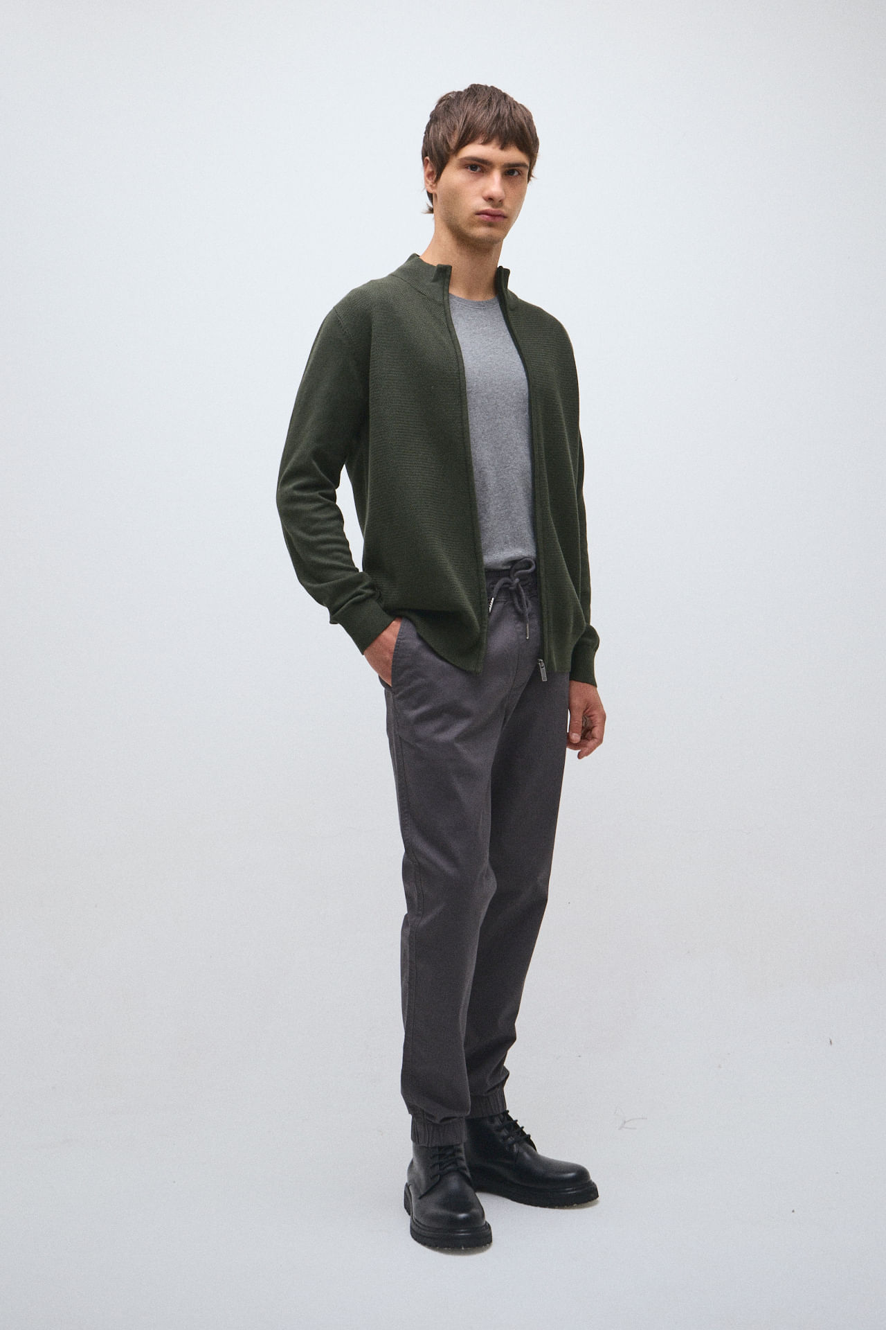 Campera tejida tramada