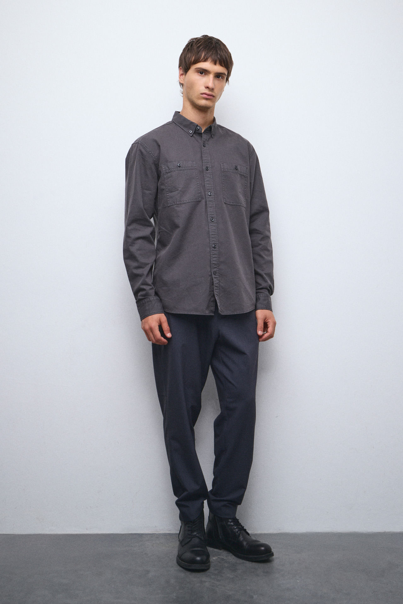 Camisa regular 100% algodón