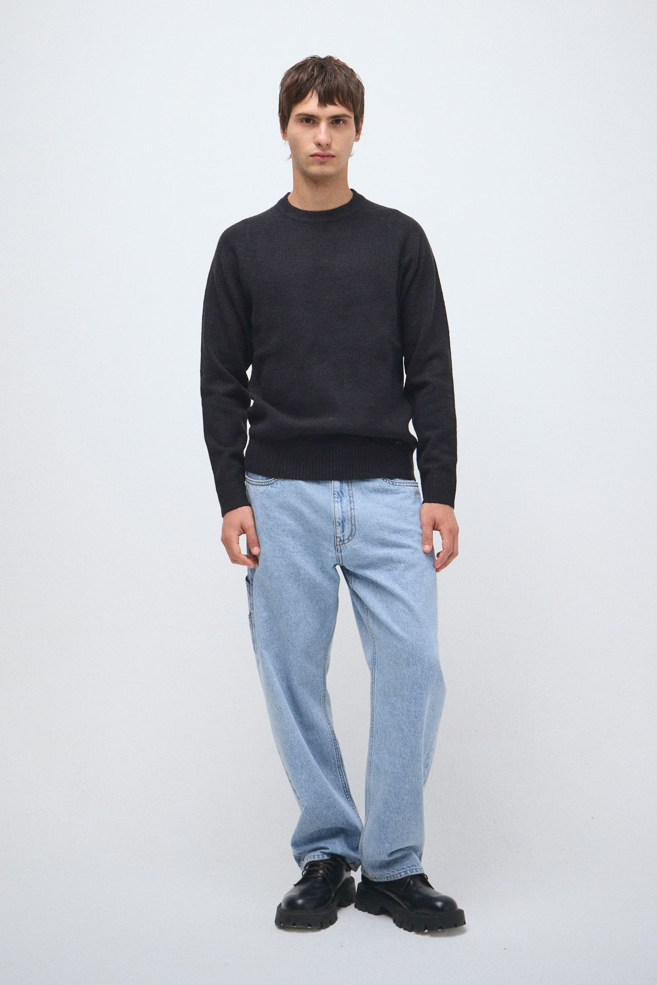 Sweater lana mezcla cuello redondo