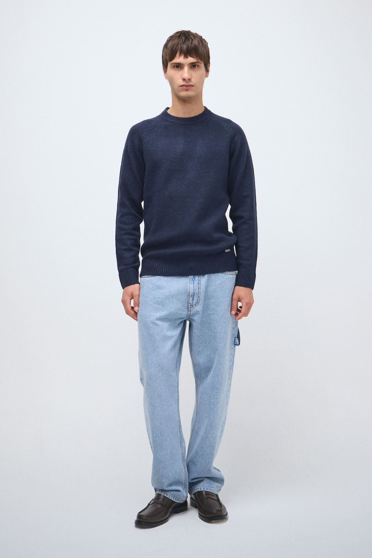 Sweater lana mezcla cuello redondo