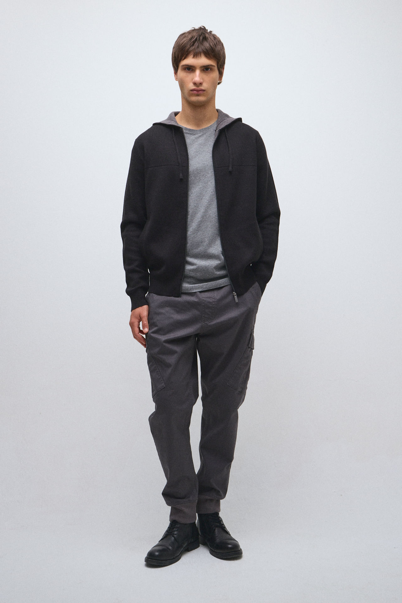 Campera tejida con capucha