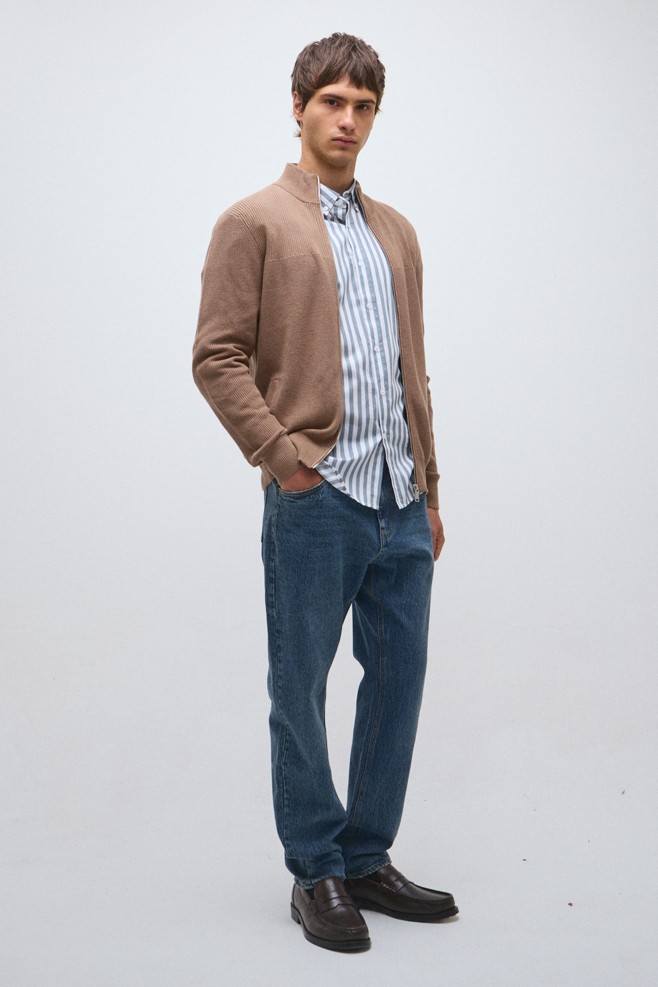 Campera tejida tramada
