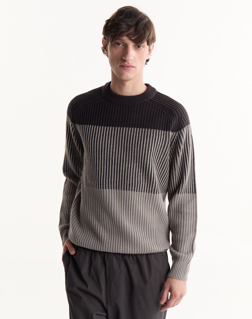 Sweater cuello redondo tramado DAL