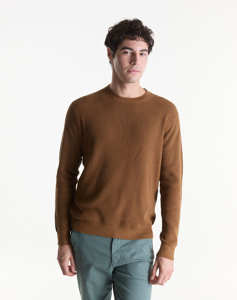 Sweater tramado escote redondo DRESDE