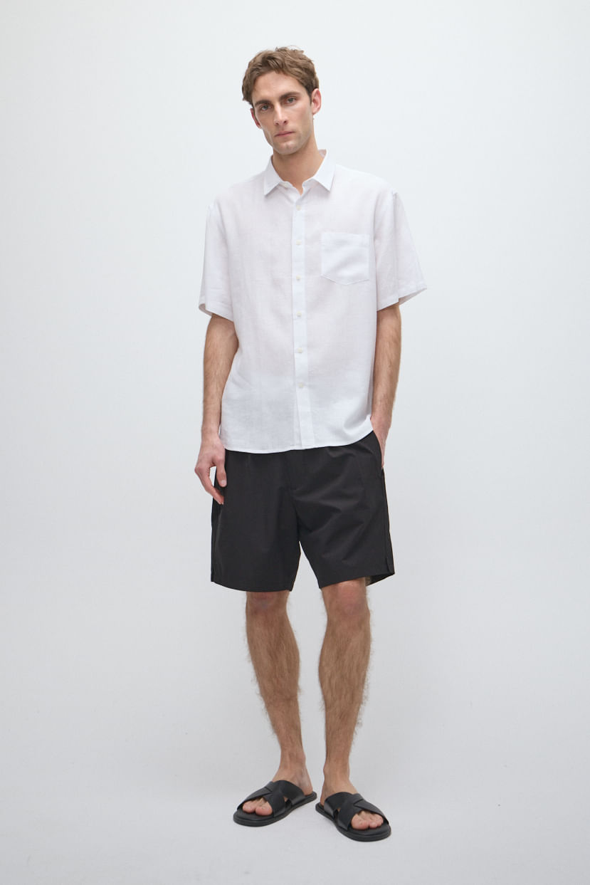 Camisa regular lino