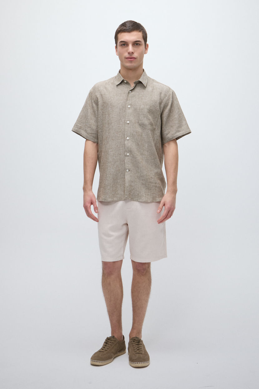 Camisa regular lino