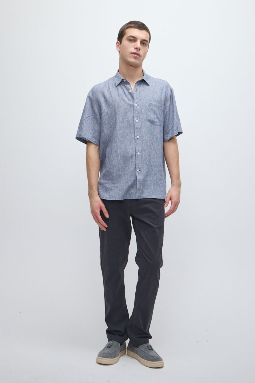 Camisa regular lino