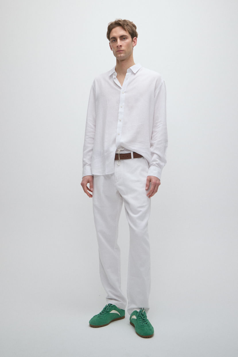 Camisa regular lino