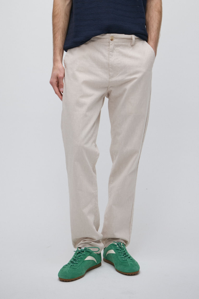 Pantalón chino slim lino — imagen 2