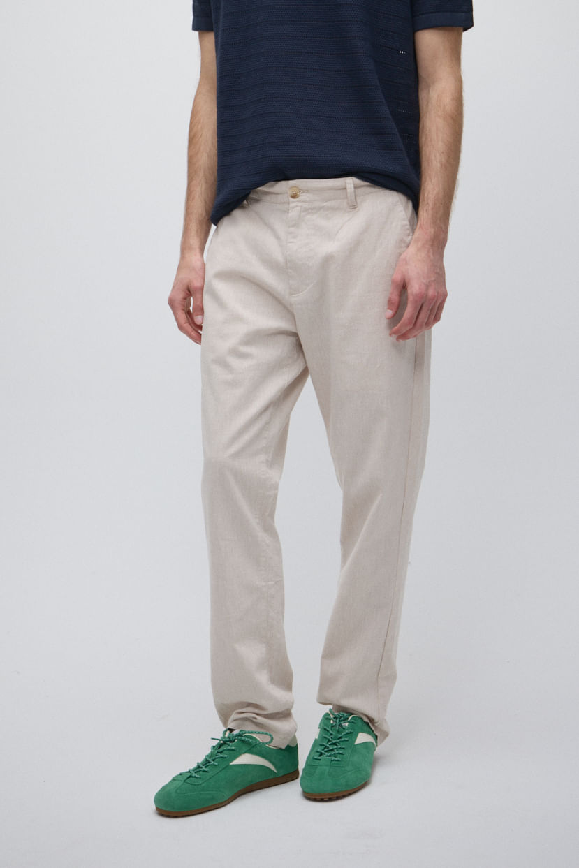 Pantalón chino slim lino — imagen 3