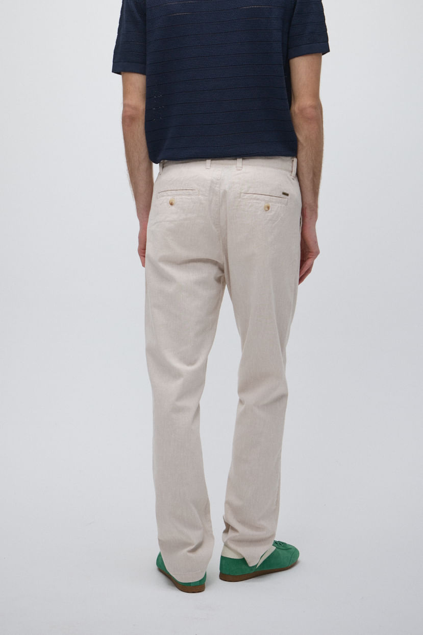Pantalón chino slim lino — imagen 4