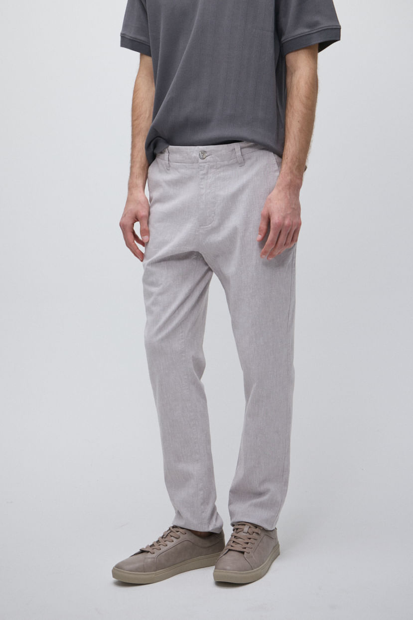 Pantalón chino slim lino — imagen 3
