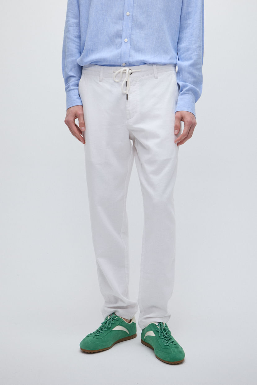 Pantalón chino regular lino — imagen 2