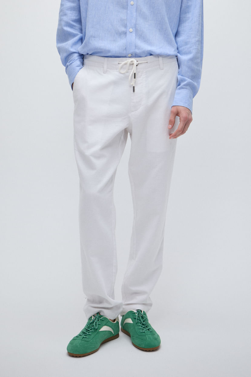 Pantalón chino regular lino — imagen 3