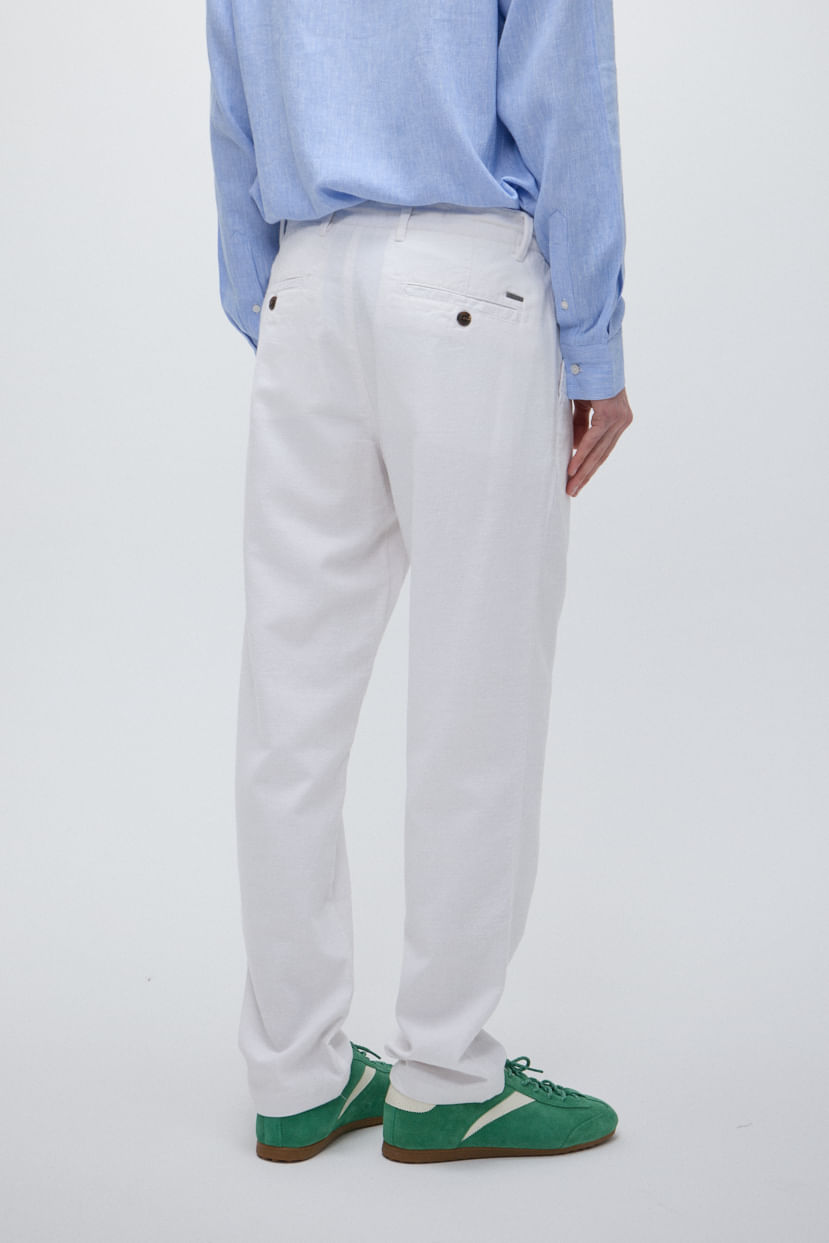 Pantalón chino regular lino — imagen 4
