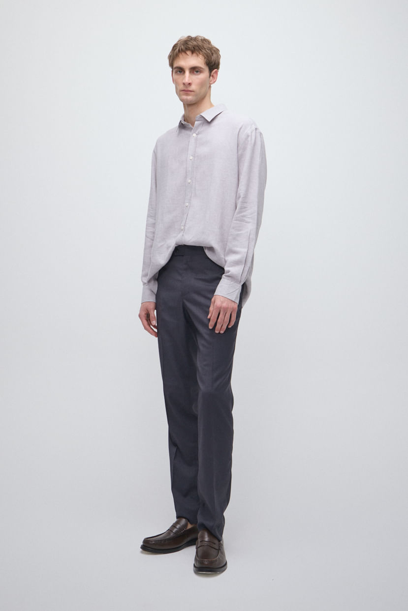 Camisa regular lino