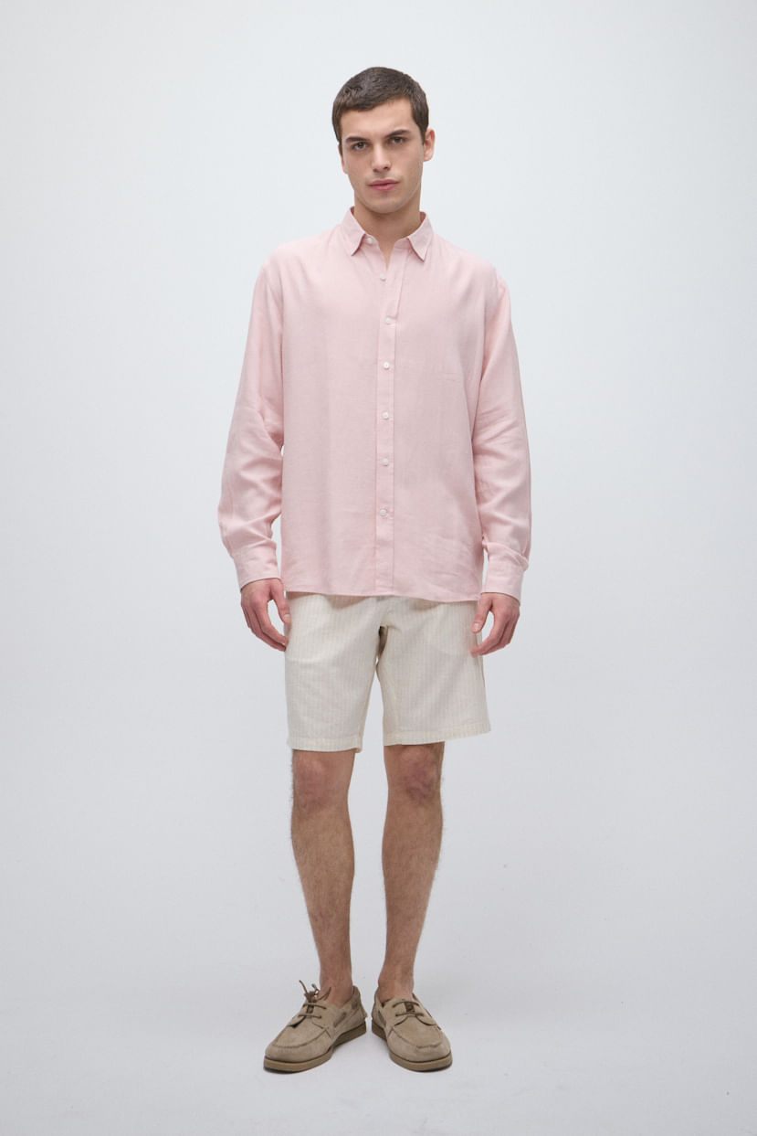 Camisa regular lino