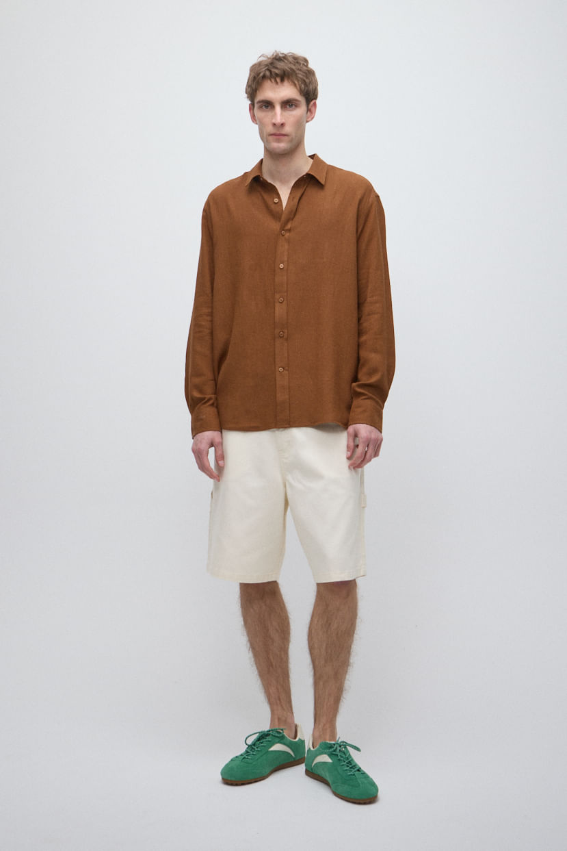 Camisa regular lino