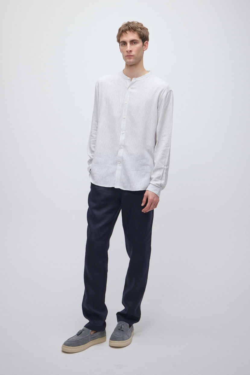 Camisa regular lino